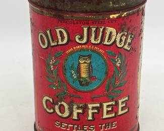 Old Judge Coffee Advertising Tin