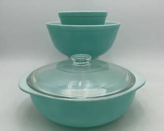 Pyrex Covered Casserole, Mixing Bowls