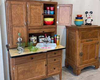 Hoosier Style Cabinet, Oak Ice Box