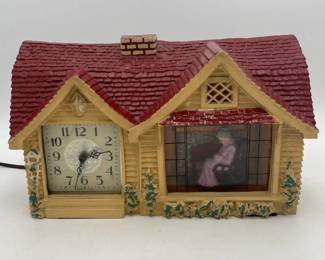 Vintage Haddon "Home Sweet Home" Automated Clock with Granny in Rocking Chair, Working
