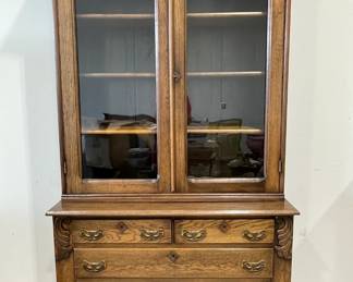 Oak 2 Piece Step Back Cupboard