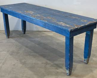 Blue Painted Farm Table