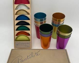 Vintage Aluminum Tumblers and Coasters