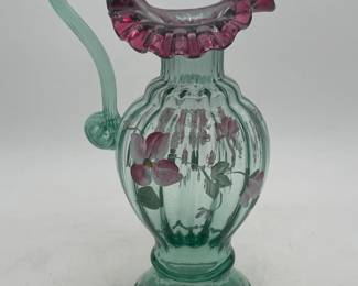 Fenton Hand Painted, Artist Signed Ewer