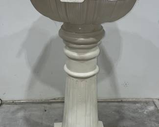 Cast Iron Bird Bath with Bird Ornament