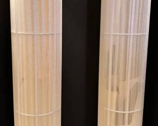 Crate And Barrel Cylindrical String Wrapped Uplight Lamps