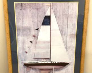Framed and Matted Sailboat Picture