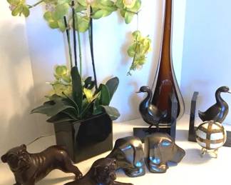 Bronze Bookends and Decor
