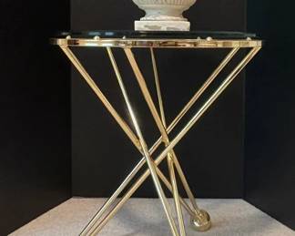 Brass Table with Floral Display