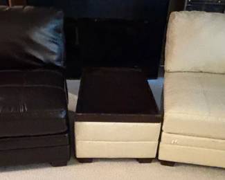 Ashley Furniture Sectional Side Chairs and Tray Top Ottoman