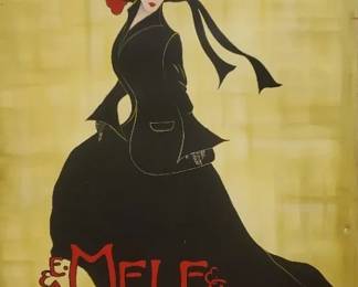 Large Mele Napoli Art Nouveau Inspired Print On Canvas