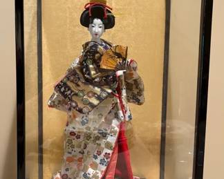 Japanese Geisha Doll In Case