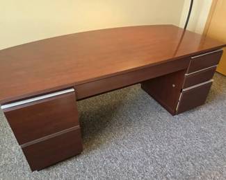 Office Desk And Arc Hanging Lamp