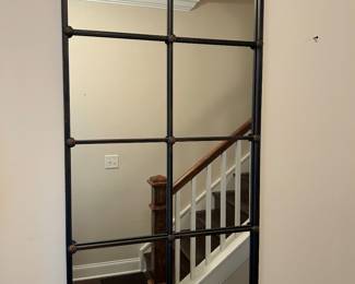 Metal framed “window” mirror