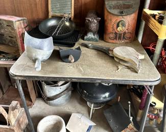 VINTAGE COFFEE TIN WEBER GRILL  BIRDHOUSES  MIS.