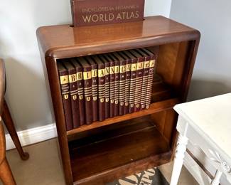 FURNITURE VINTAGE ENCYCLOPEDIA BOOK SHELF