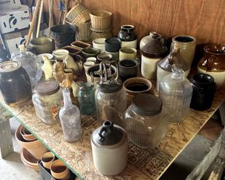 VINTAGE CROCKS AND CONTAINERS
