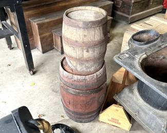 VINTAGE WOODEN BARRELS