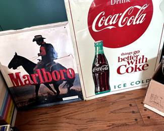 MARLBORO COCA COLA TIN SIGNS