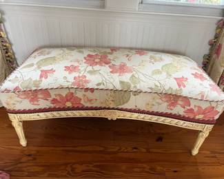  Large French Provincial Style Upholstered Ottomans
(46” x 23” x 18”),