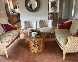 2 French Provincial Style Settees,
