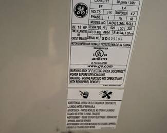 GE Dehumidifier (ADEL30LRQ2),
