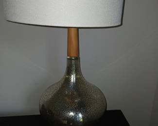 pewter finish pottery lamp