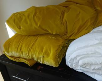 gold velvet duvets x 3