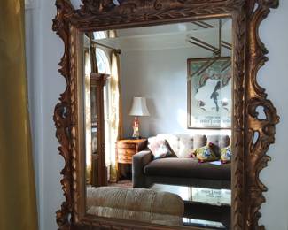 gold Louis style wall mirror