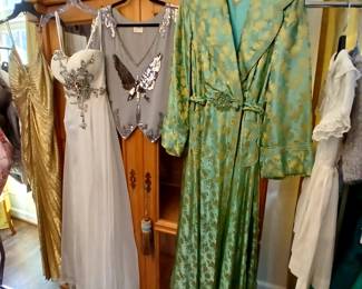vintage silk lounge robe, evening dresses, fine clothing