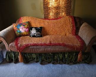 Shabby Chic Distressed rolled arm sofa