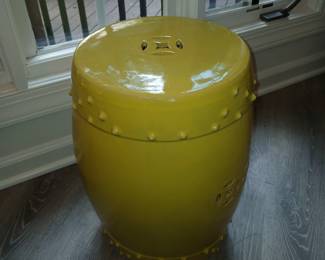 gold pottery garden stool