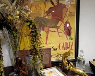 French oversized poster in frame, 1948