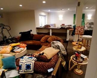 leopard sofa pillows, end tables, etc.