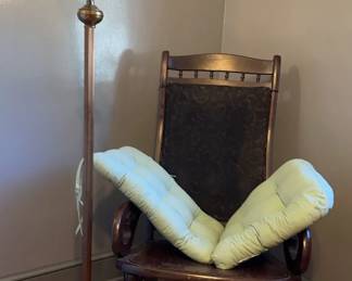 Vintage Rocking Chair and Floor Lamp