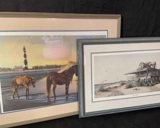 Two Wall Pictures With Shoreline View