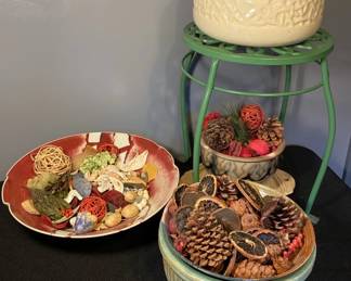 Pottery With Potpourri And Planters