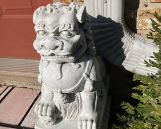 Foo Dog in  cement.  there are a  pair of these