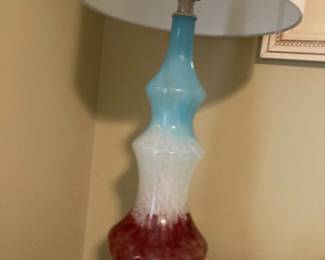 Hand blown glass lamp