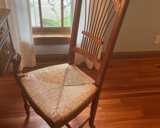 Beautifully elegant STICKLEY chair w/rush seat. $275