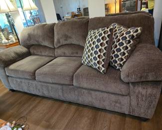 Brown Couch & Pillows