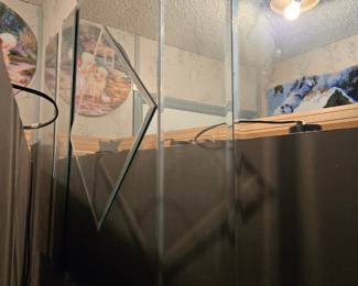 Hard to take photo. 2' x 3' Diamond Overlay Mirror Panel (You Remove)