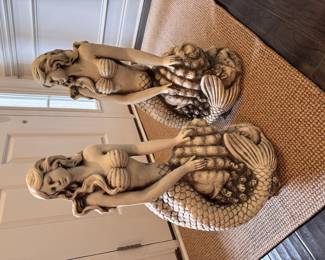 Pair of mermaid figurines