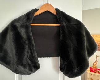 Faux fur evening stole