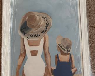 Framed mother daughter beach print