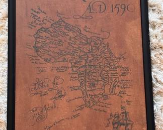 Framed 1590 Map of Africa