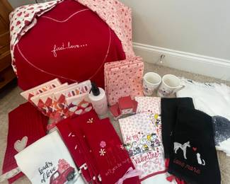 Valentine's towels and decor