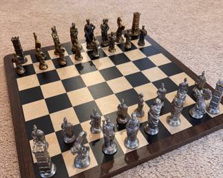 Full chess set with board, circa 1950s with box