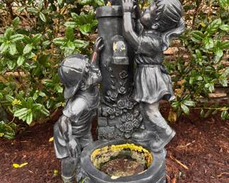 Children wishing well garden art, poly material. LOT 6