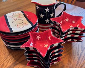 Patriotic plate and pitcher set